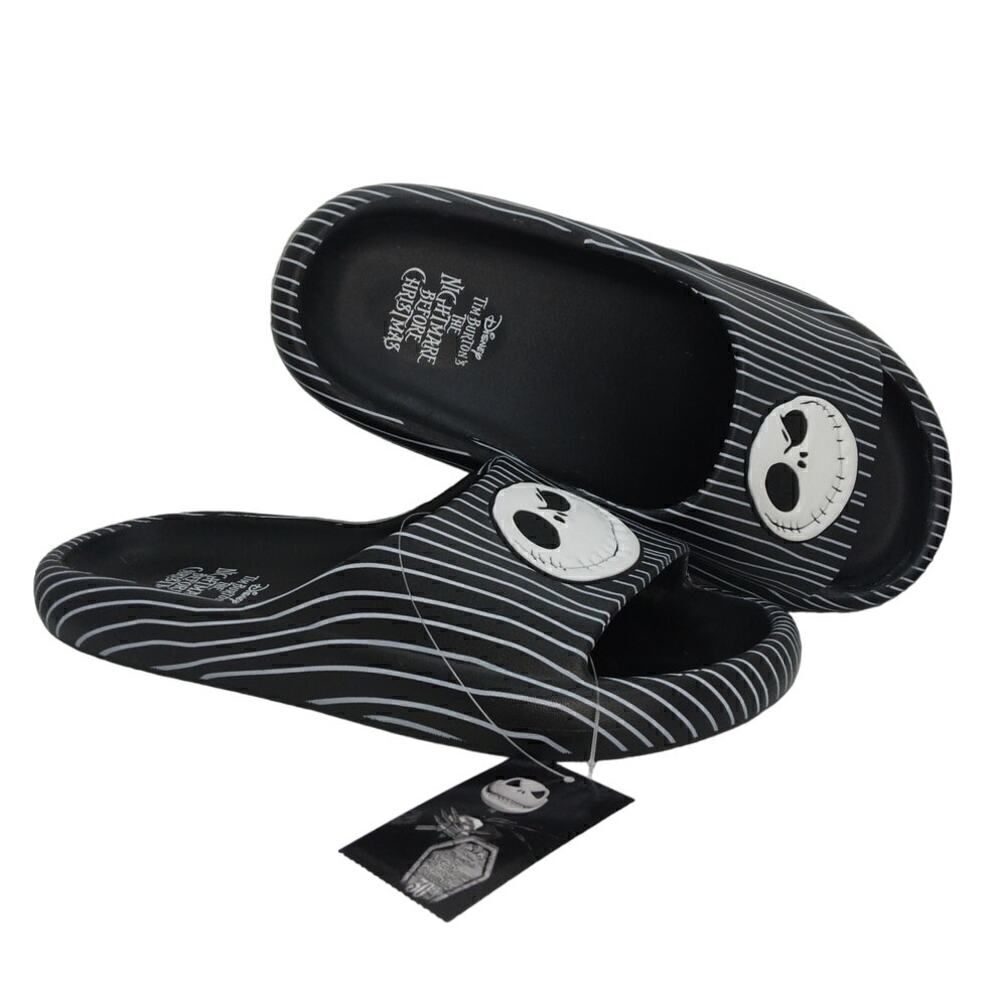 Nightmare Before Christmas Mens NEW w/Tags Black/Silver Slip-on Sandals - sz. 11
